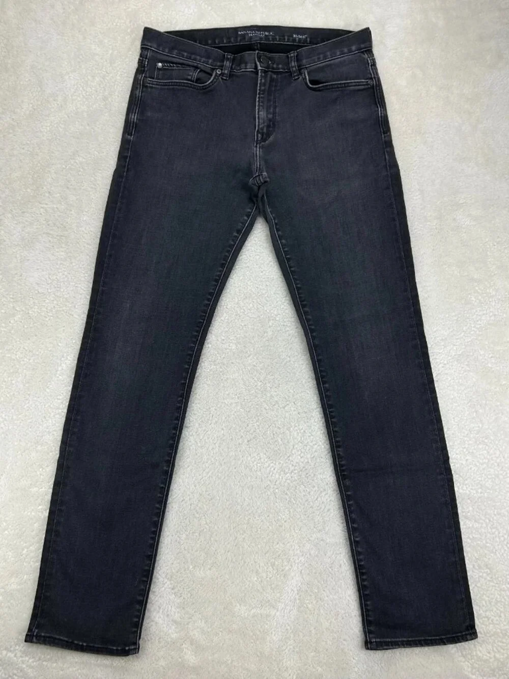 Banana Republic Traveler Jeans Mens Slim Fit Straight 32x34‎ Denim Charcoal